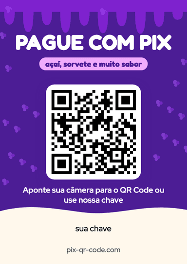 Modelo de placa Pix Açaí