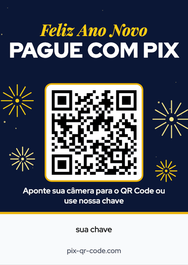 Modelo de placa Pix Ano Novo