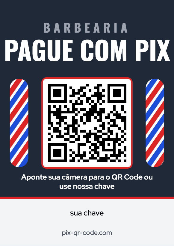 Modelo de placa Pix Barbearia