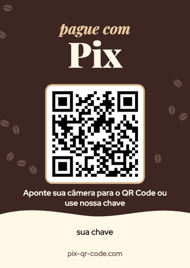 Modelo de placa Pix Cafeteria