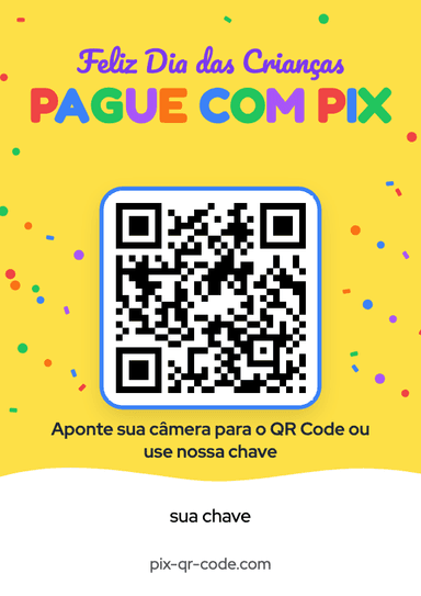 Modelo de placa Pix Dia das Crianças