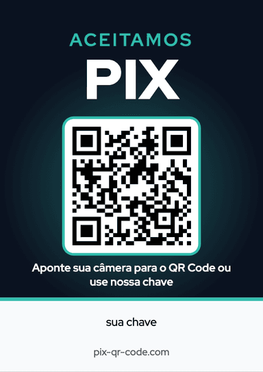 Modelo de placa Pix Escuro
