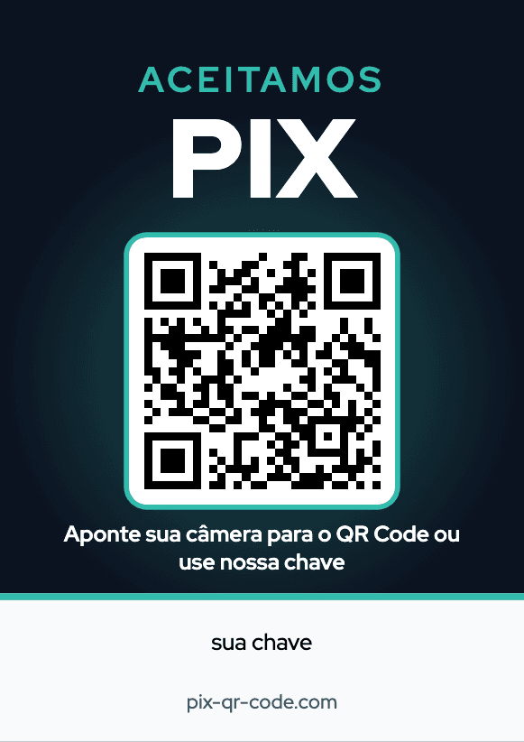 Modelo de placa Pix Escuro