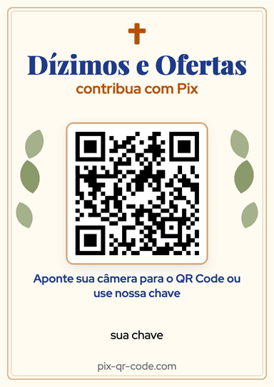 Modelo de placa Pix Igreja