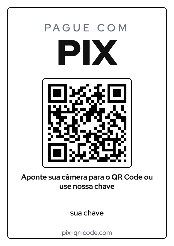 Modelo de placa Pix Minimalista