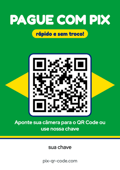 Modelo de placa Pix Verde e amarelo