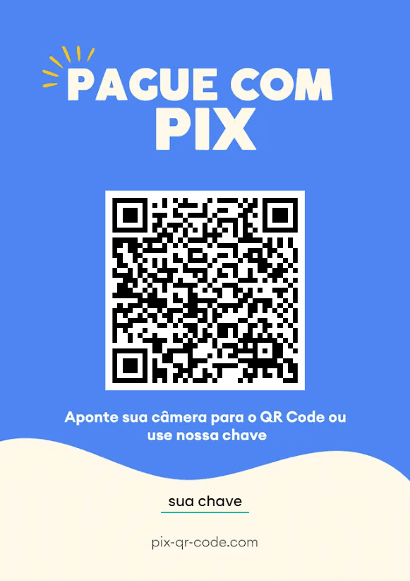 Modelo de placa Pix Azul para imprimir