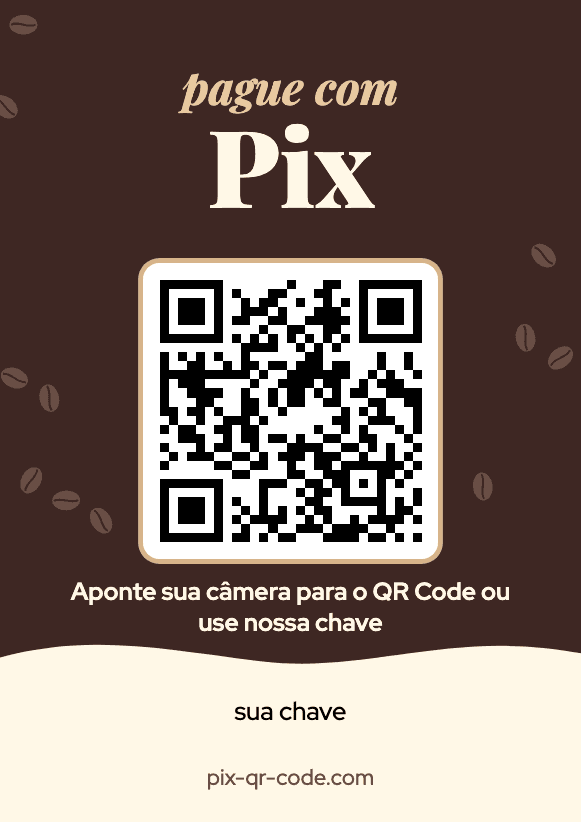 Modelo de placa Pix Cafeteria para imprimir