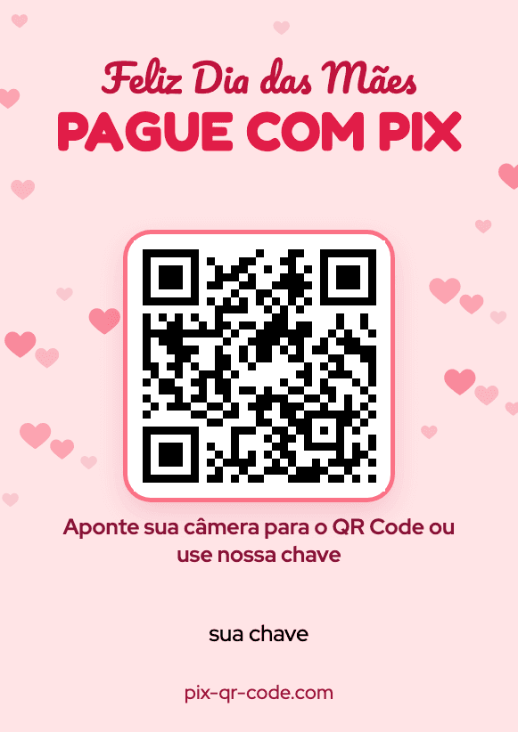 Modelo de placa Pix Dia das Mães para imprimir