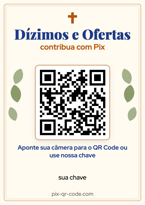 Modelo de placa Pix Igreja para imprimir